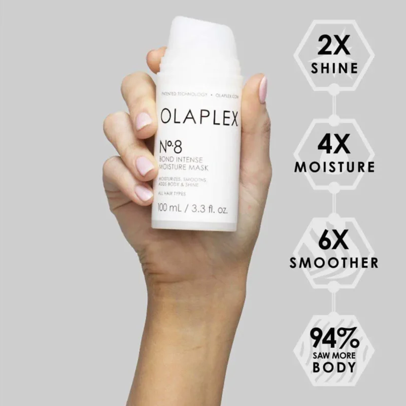 (DATE 8.2025) MẶT NẠ DƯỠNG ẨM TĂNG CƯỜNG LIÊN KẾT TÓC OLAPLEX NO.8 BOND INTENSE MOISTURE MASK 100ml